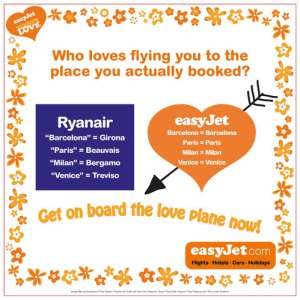 Easyjet ad about Ryanair